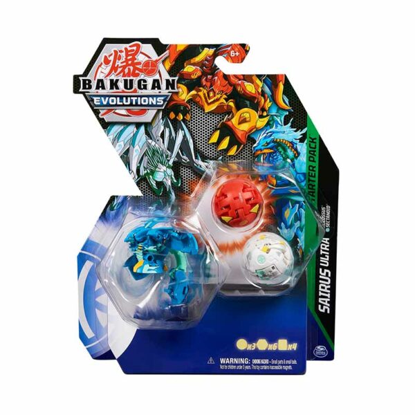Bakugan Evolutions Starter Pack 3-Pack, Collectible Action Figures, Ages 6+, (STYLES MAY VARY) blue packshot