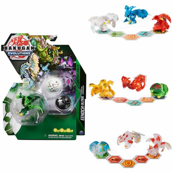 Bakugan Evolutions Starter Pack 3-Pack, Collectible Action Figures, Ages 6+, (STYLES MAY VARY) group