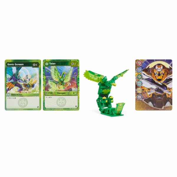 Bakugan Geogan, Geogan Rising Collectible Action Figure and Trading Cards (Styles Vary) green cards