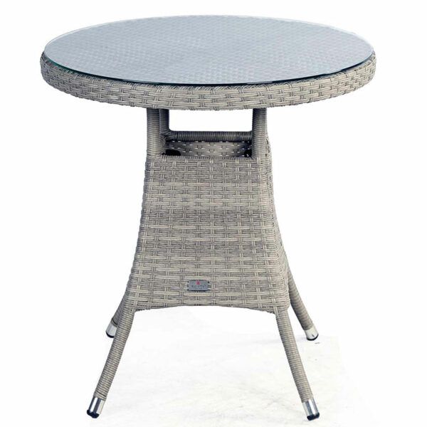 Barcelona 75cm Bistro Table with glass tabletop