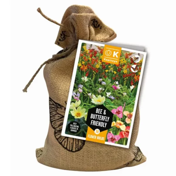 Bee & Butterfly Friendly 'Bright Colours' Jute Bag (50 bulbs)
