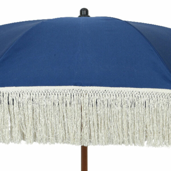 Round 2m Fringed Garden Umbrella Parasol - Blue