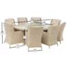 Bramblecrest Chedworth Sandstone 8 Seat Elliptical Firepit Dining Set dimensions