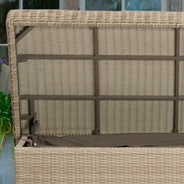 Bramblecrest Chedworth Sandstone Standard Cushion Storage Box with Liner lid detail