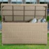 Bramblecrest Chedworth Sandstone Standard Cushion Storage Box with lid open