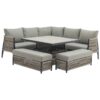 Bramblecrest Mauritius Square Casual Lounge Set with table set high for dining