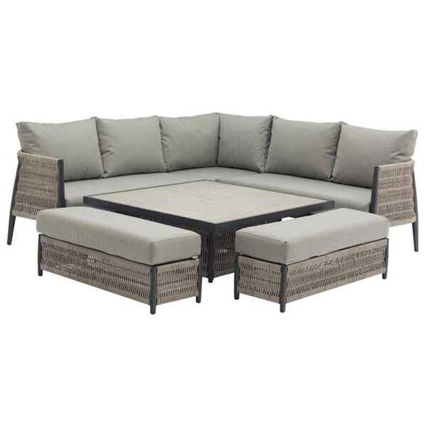 Bramblecrest Mauritius Square Casual Lounge Set with table set low for coffee