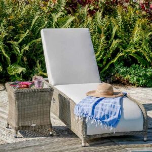 Bramblecrest Monte Carlo Reclining Sun Lounger with Side Table