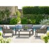 Bramblecrest Portofino 4 Seater Aluminium & Wicker Outdoor Lounge Set