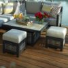 Bramblecrest Portofino Mini Corner Dual Height Table & 2 Stools set low for coffee
