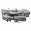 Bramblecrest Portofino Modular Sofa Set with Square Adjustable Table