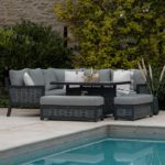 Bramblecrest Portofino Modular Sofa Set with Square Ceramic Top Firepit Table