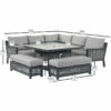 Bramblecrest Portofino Modular Sofa Set with Square Ceramic Top Firepit Table