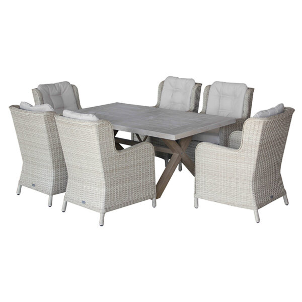 Bramblecrest Somerford 6 Seat Rectangular Dining Set in Sandstone