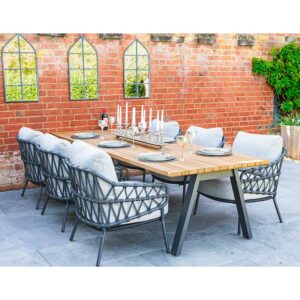 4 Seasons Outdoor Calpi 6 Seat Dining Set with Rectangular Ambassador Table