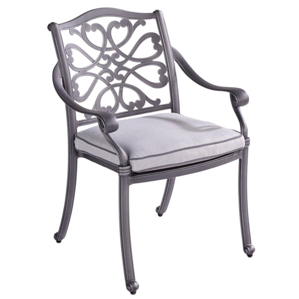 Capri Antique Grey Dining Chair with Weatherready Platinum Cushion