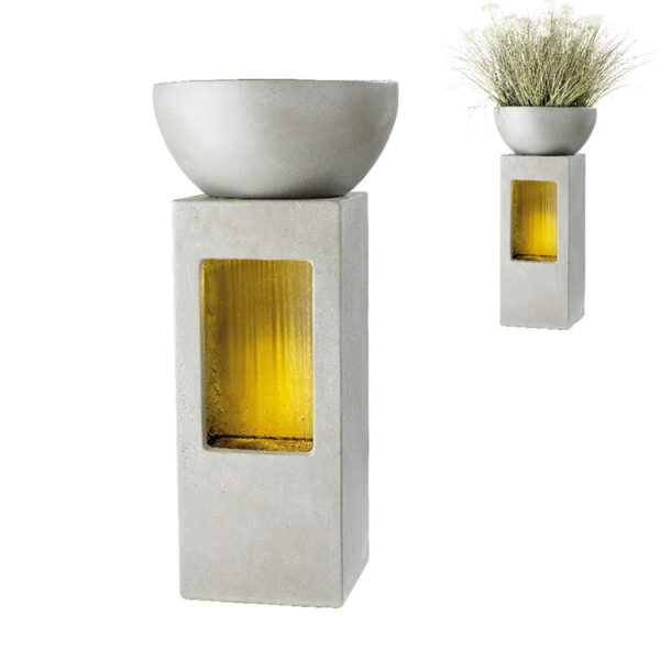 Cascade Fountain Water Feature with Planter, Grey