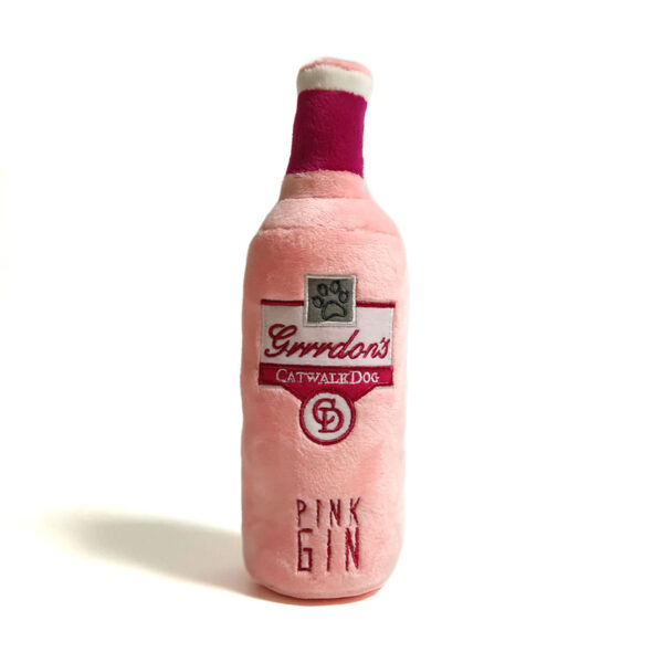 CatwalkDog Grrrdon’s Pink Gin Bottle Plush Dog Toy