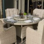 Chedworth 6 Seat Sandstone Round Dining Table detail
