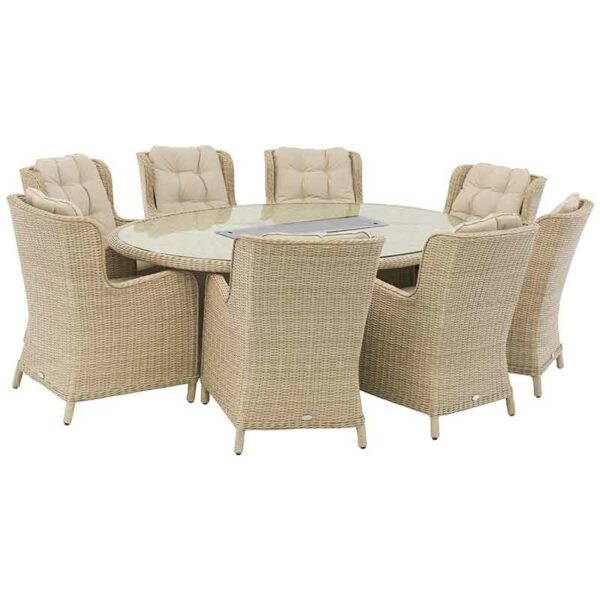 Chedworth 8 Seat Elliptical Firepit Dining Table