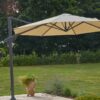 Bramblecrest Chichester 3 m Round Cantilever Parasol in Sand with Base & Cover