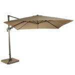 Chichester Sand 3m x 3m Square Side Post Parasol includes base and cover