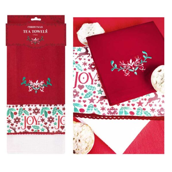 Christmas Joy Tea Towels (Pack of 3)