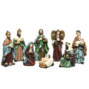 Christmas Nativity Scene With 8 Figures
