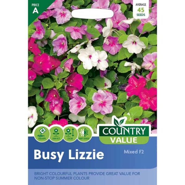 Country Value Busy Lizzie Mixed F2 Seeds