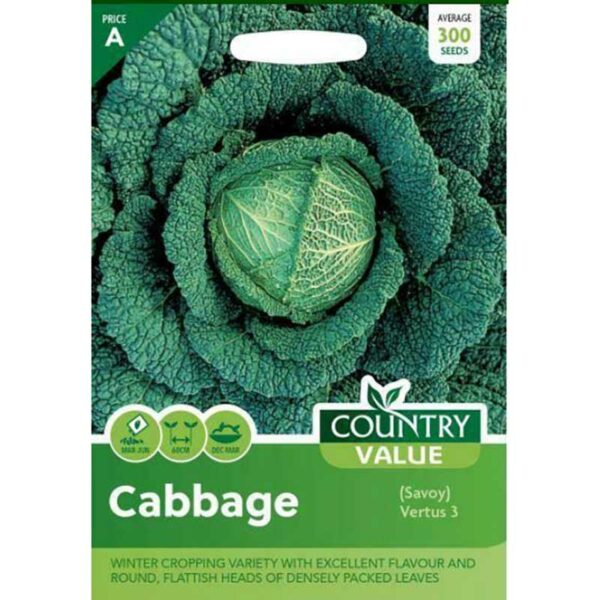 Country Value Vertus 3 Savoy Cabbage Seeds