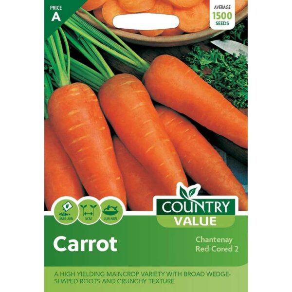 Country Value Chantenay Red Cored 2 Carrot Seeds