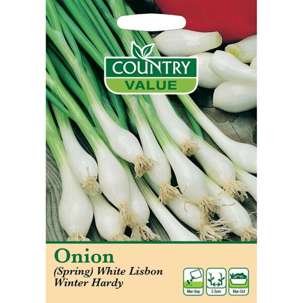 Country Value White Lisbon Winter Hardy Spring Onion Seeds