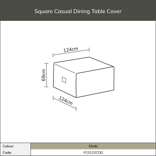 Cover for Bramblecrest Aluminium Square Casual Dining Table