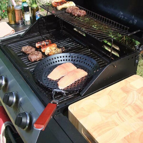 The Creative Products BBQ Pan in use