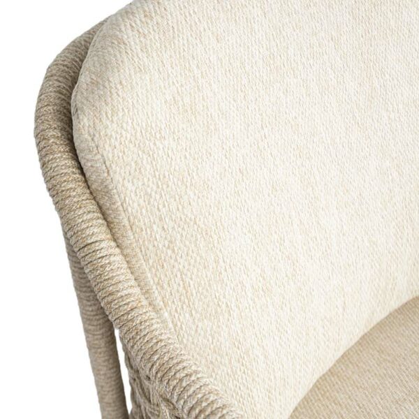 Cushion detail on Puccini Dining Chair in Latte