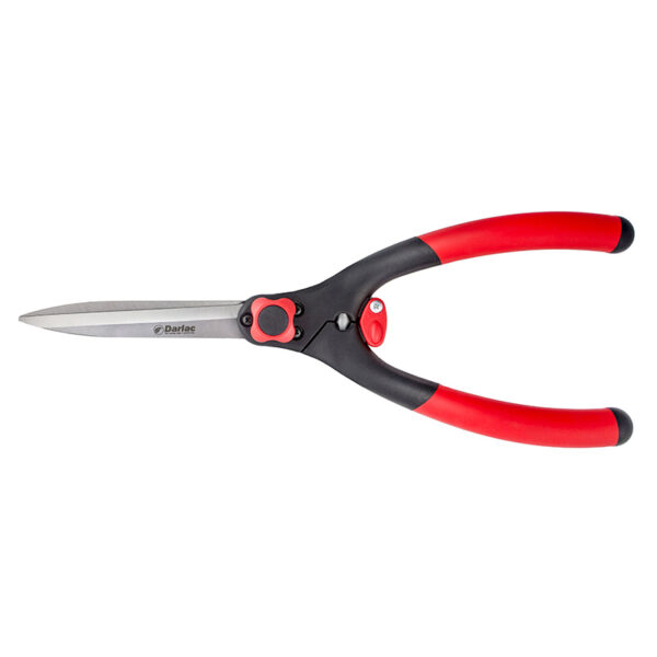 A pair of Darlac Classic Shears. The shears have curved red handles with long steel blades.