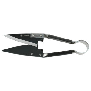 A pair of Darlac Stainless Steel Topiary Shears. The blades and handle are black with two large sharp blades.