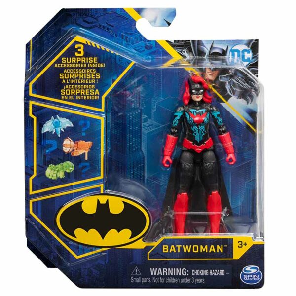 DC Comics BATMAN 4" Action Figure with 3 Mystery Accessories (Styles Vary) batwoman