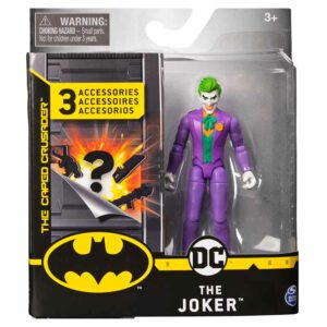 DC Comics BATMAN 4" Action Figure with 3 Mystery Accessories (Styles Vary) joker