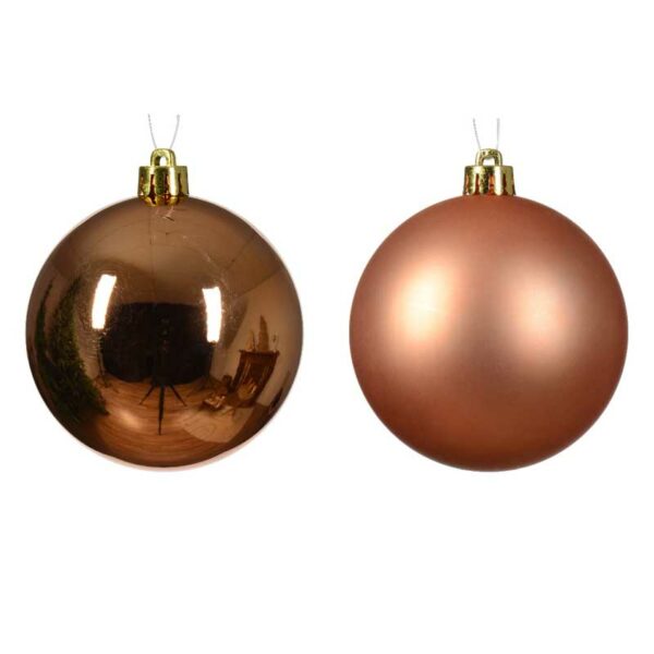 Decoris Shatterproof Baubles in Red Copper (Pack of 16)