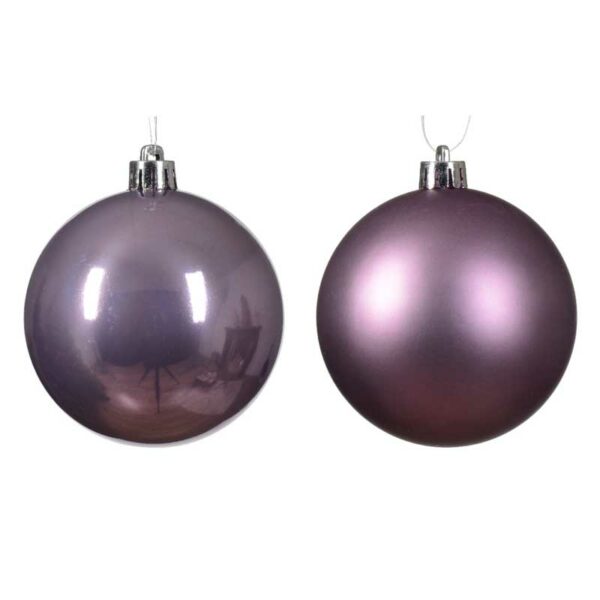 Decoris Shatterproof Baubles in Crystal Lilac (Pack of 6)