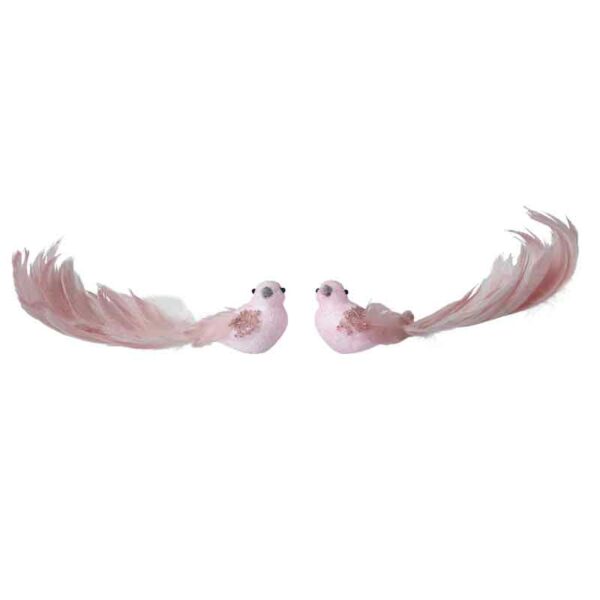 Decoris Blush Pink Bird Clip (Assorted Designs)