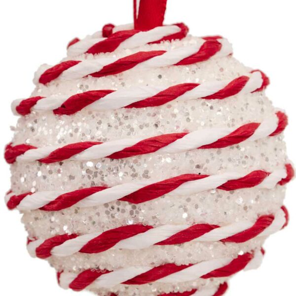 Decoris Foam Bauble with Candy Stripe Twists