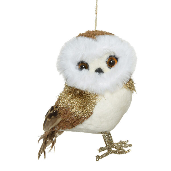 Decoris Plush Brown Owl with Glitter