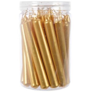 Decoris Mini Gold Dinner Candles (Pack of 22)