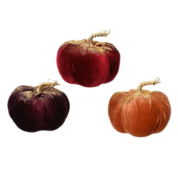 Decoris Polyester Velvet Pumpkin (Assorted Designs)