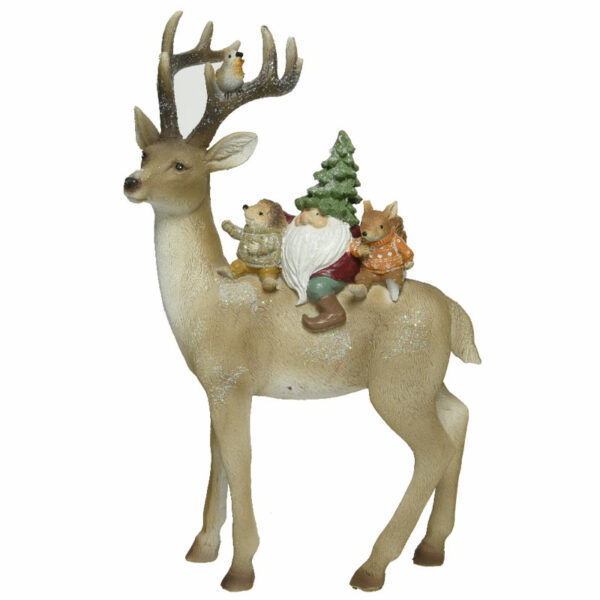 Decoris Reindeer with Woodland Creatures & Gnome