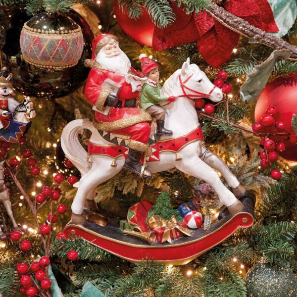 Decoris Rocking Horse with Santa