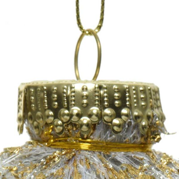 Decoris Shatterproof Bauble with Gold Lace