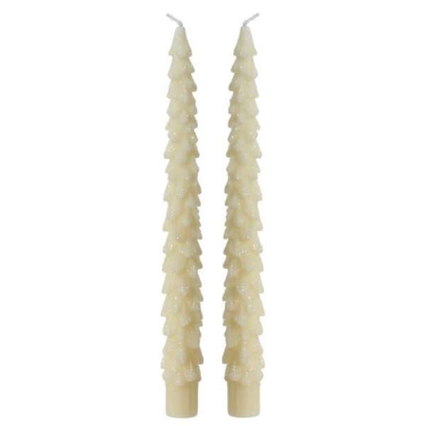 Decoris White Tree Dinner Candles (Pack of 2)